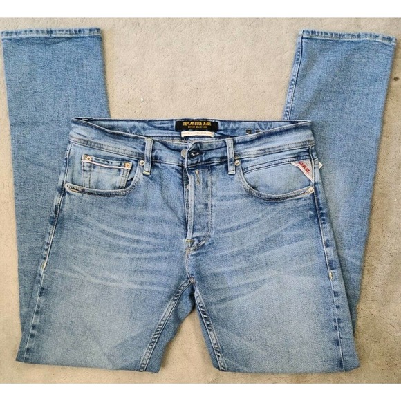 Replay Grover Stretch Selvedge Slim Fit Button Fly Mens Jeans Sz 31x32 - Picture 2 of 4
